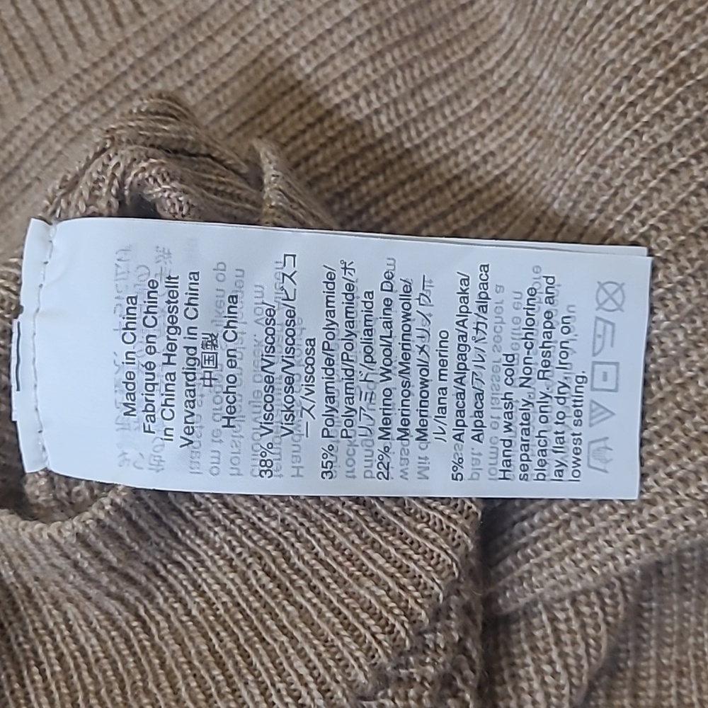 madewell Ruffled Collar Tan Sweater used good condition. - Picture 10 of 13